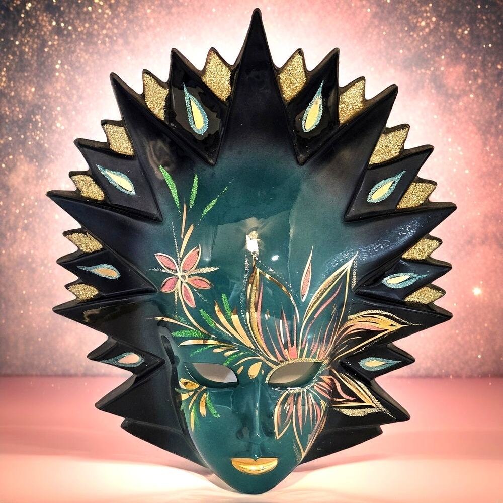 Italian Ceramic Venetian Wall Mask Sandini Bertoncello